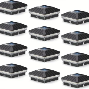 6/12 Pack 4x4 Solar Post Lights Outdoor, 40 LEDs 30 Lumens  3 Modes - Thumbnail Image 7