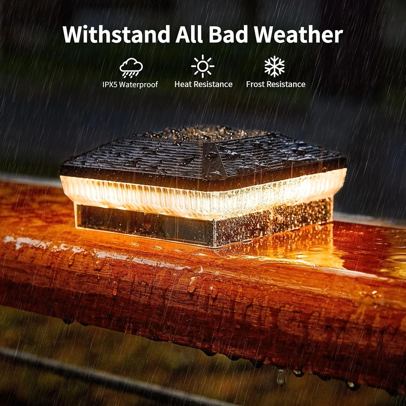 6/12 Pack 4x4 Solar Post Lights Outdoor, 40 LEDs 30 Lumens  3 Modes - Image 5