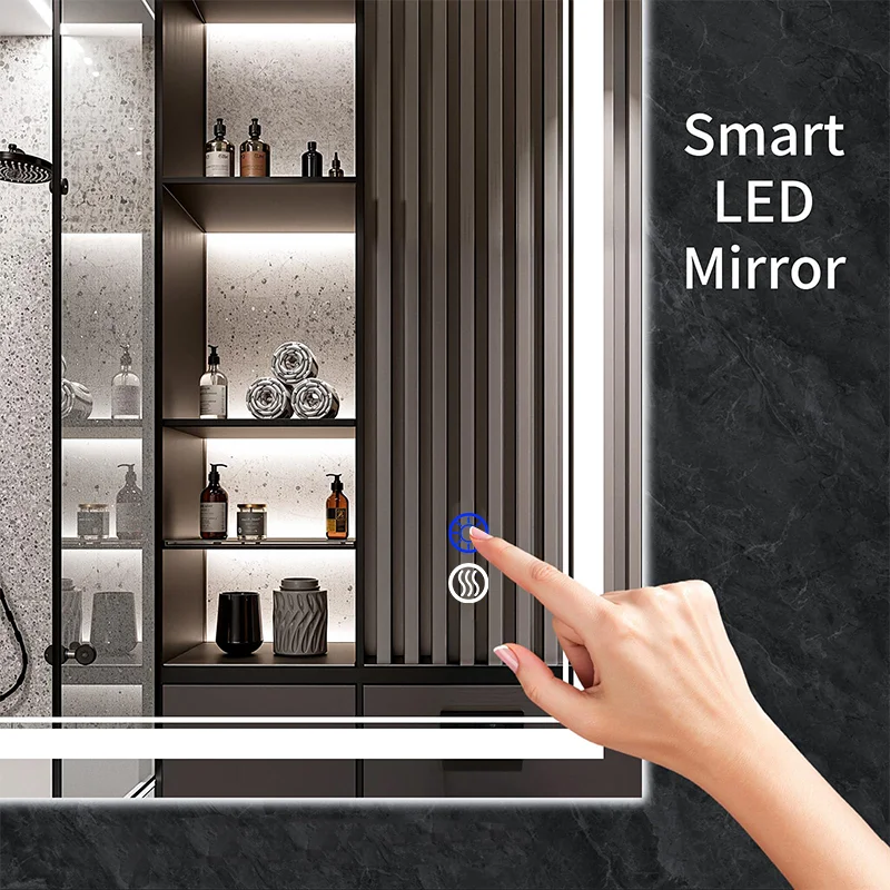 LED Mirror with Lights, Anti-Fog Wall Mount Dimmable Touch Control Backlit - Image 3