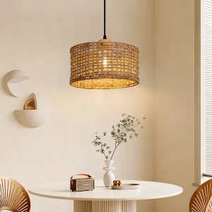 Wicker Rattan Pendant Lamp Chandelier - Thumbnail Image 3
