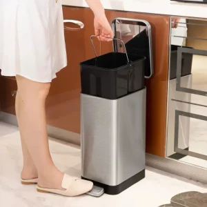Feet With Lid Garbage Can Household Stainless Steel Large Capacity - Thumbnail Image 5