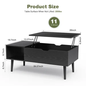 Lift Top Coffee Tables 39.37"x19.7" - Thumbnail Image 3