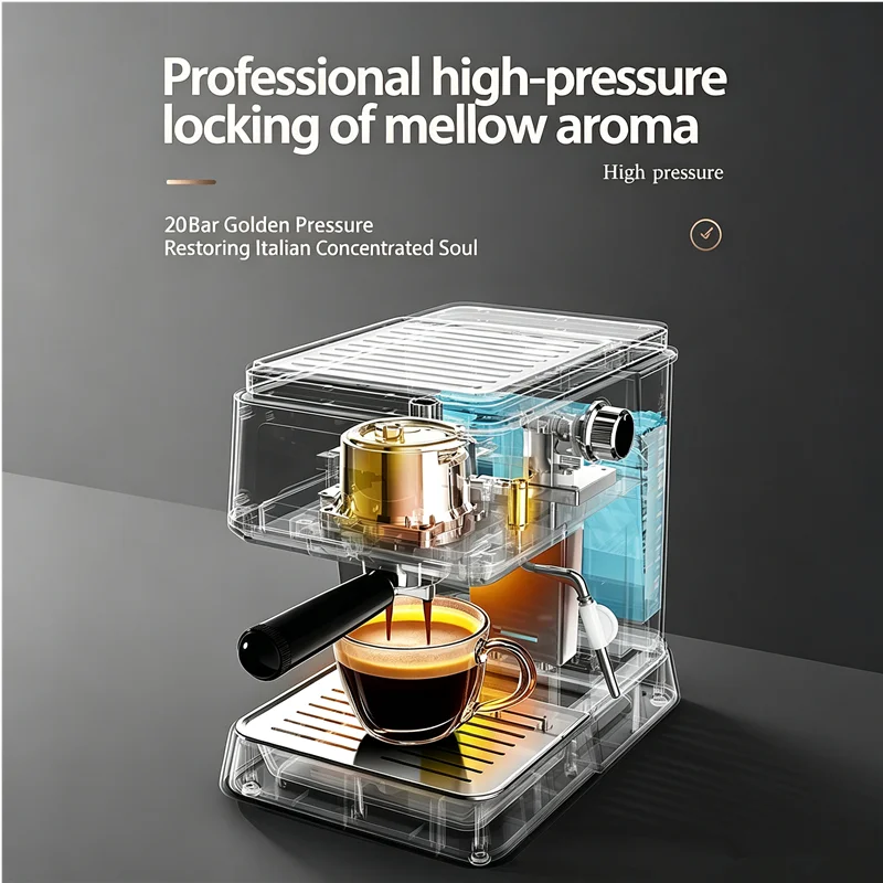 Espresso Coffee Machine Fast Heat Auto Extraction Milk Frother - Image 3