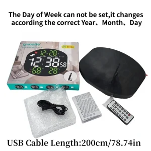 Weather Station Large Digital Wall Clock TEMP Alarm - Thumbnail Image 5