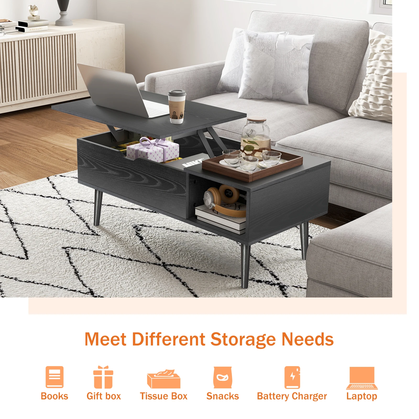 Lift Top Coffee Tables 39.37"x19.7" - Image 5