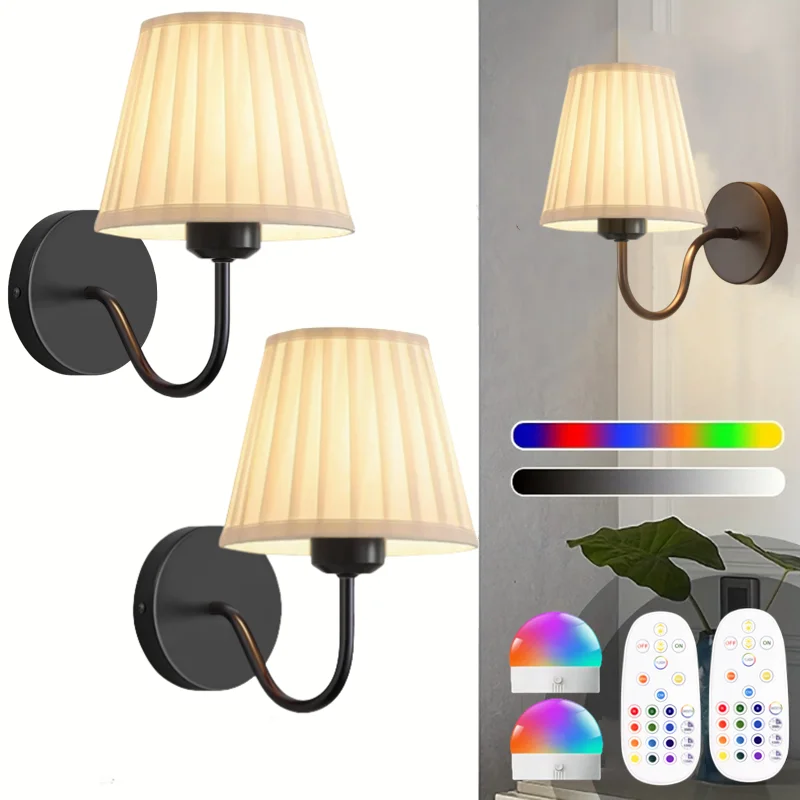 Battery-Powered Wall Light, Wireless Charging Remote Control, Dimmable, - Image 7