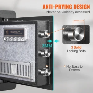 1.2/0.5 Cubbic Ft Electronic Safe Deposit  Box W/ Digital Access & Override Keys - Thumbnail Image 4