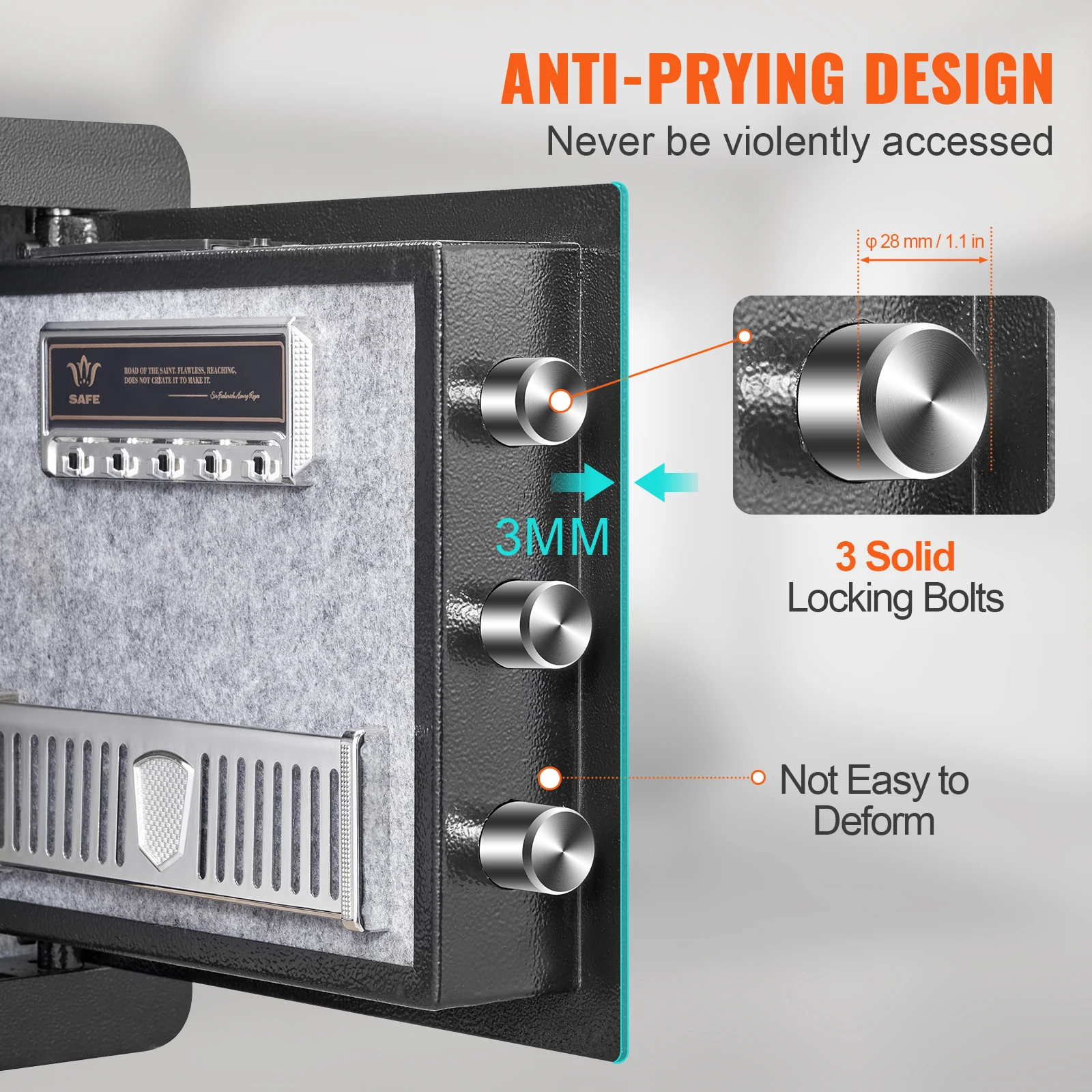 1.2/0.5 Cubbic Ft Electronic Safe Deposit  Box W/ Digital Access & Override Keys - Image 4
