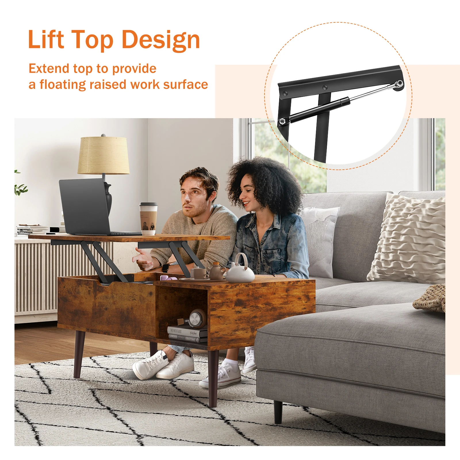 Lift Top Coffee Tables 39.37"x19.7" - Image 6