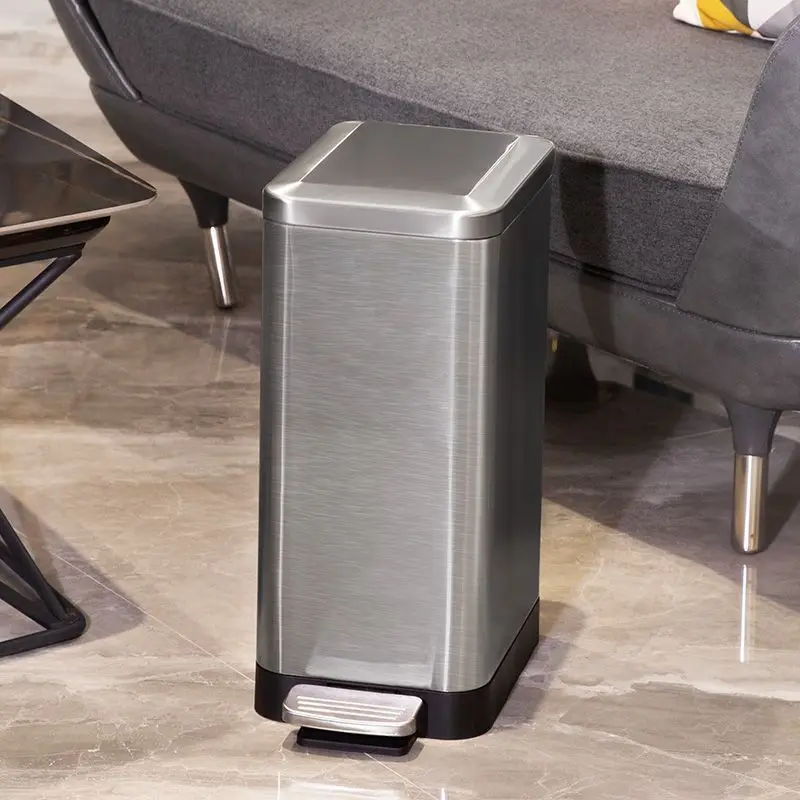 Feet With Lid Garbage Can Household Stainless Steel Large Capacity - Image 2
