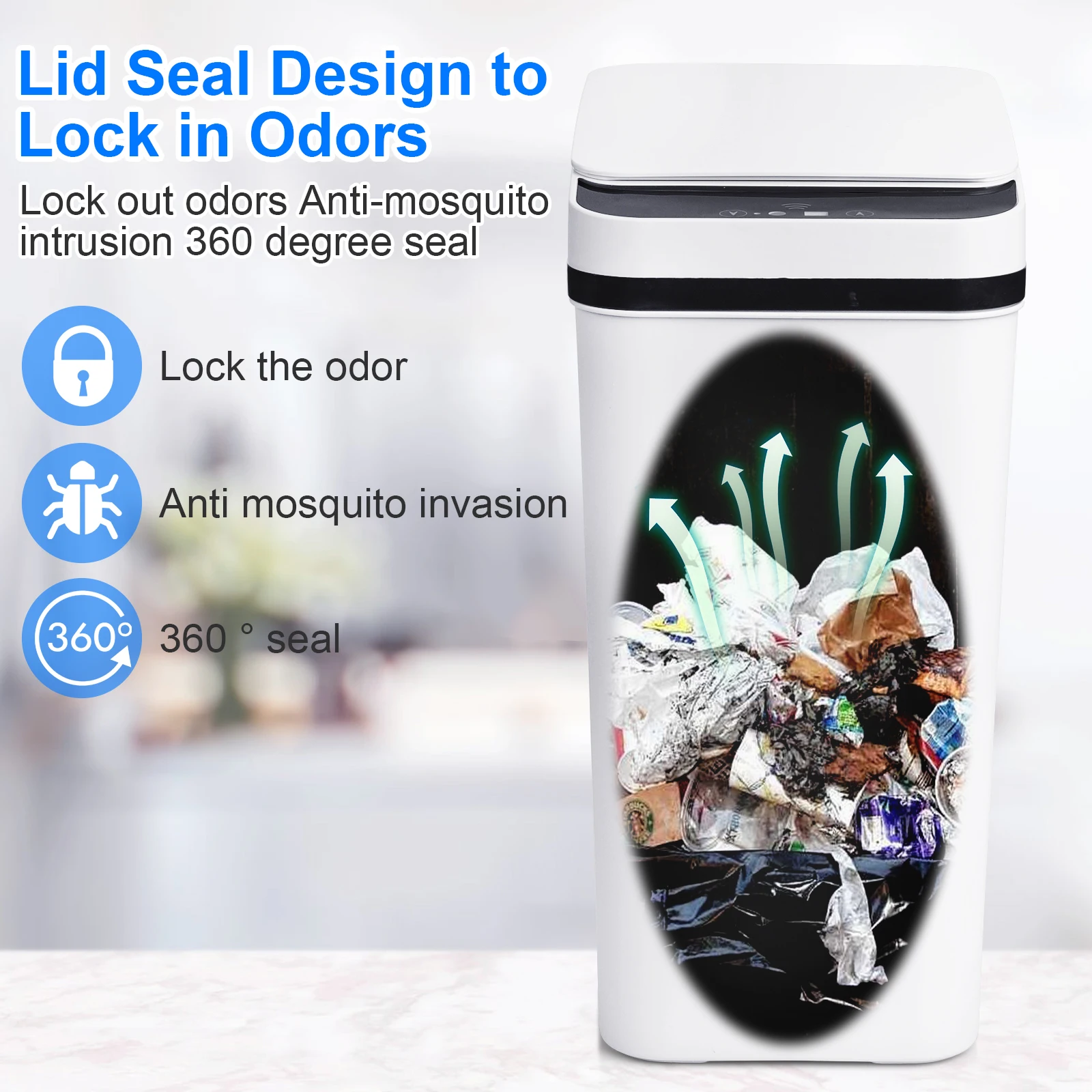 2 Pack 12L & 18L Automatic Trash Can Touchless Motion Sensor - Image 4