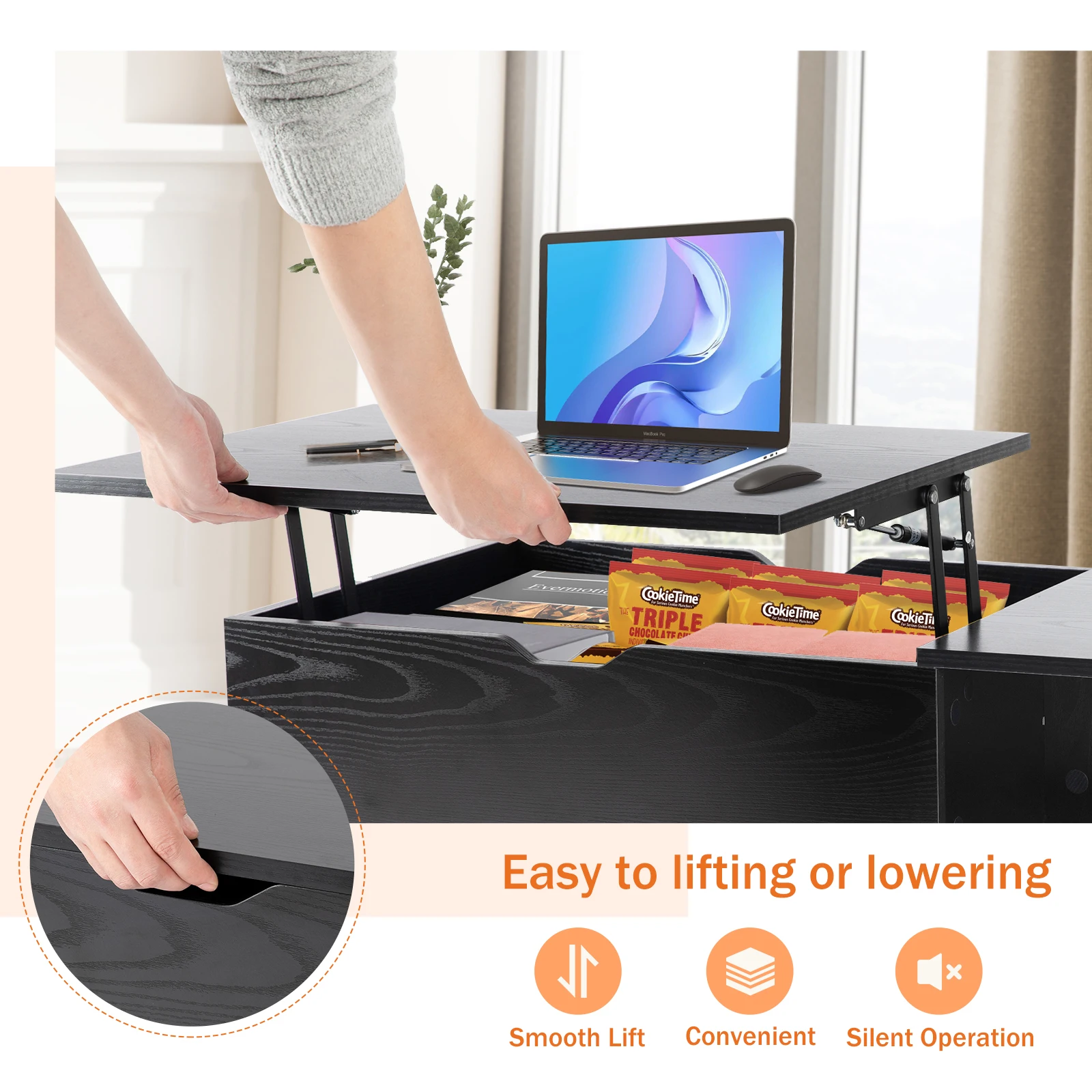 Lift Top Coffee Tables 39.37"x19.7" - Image 4