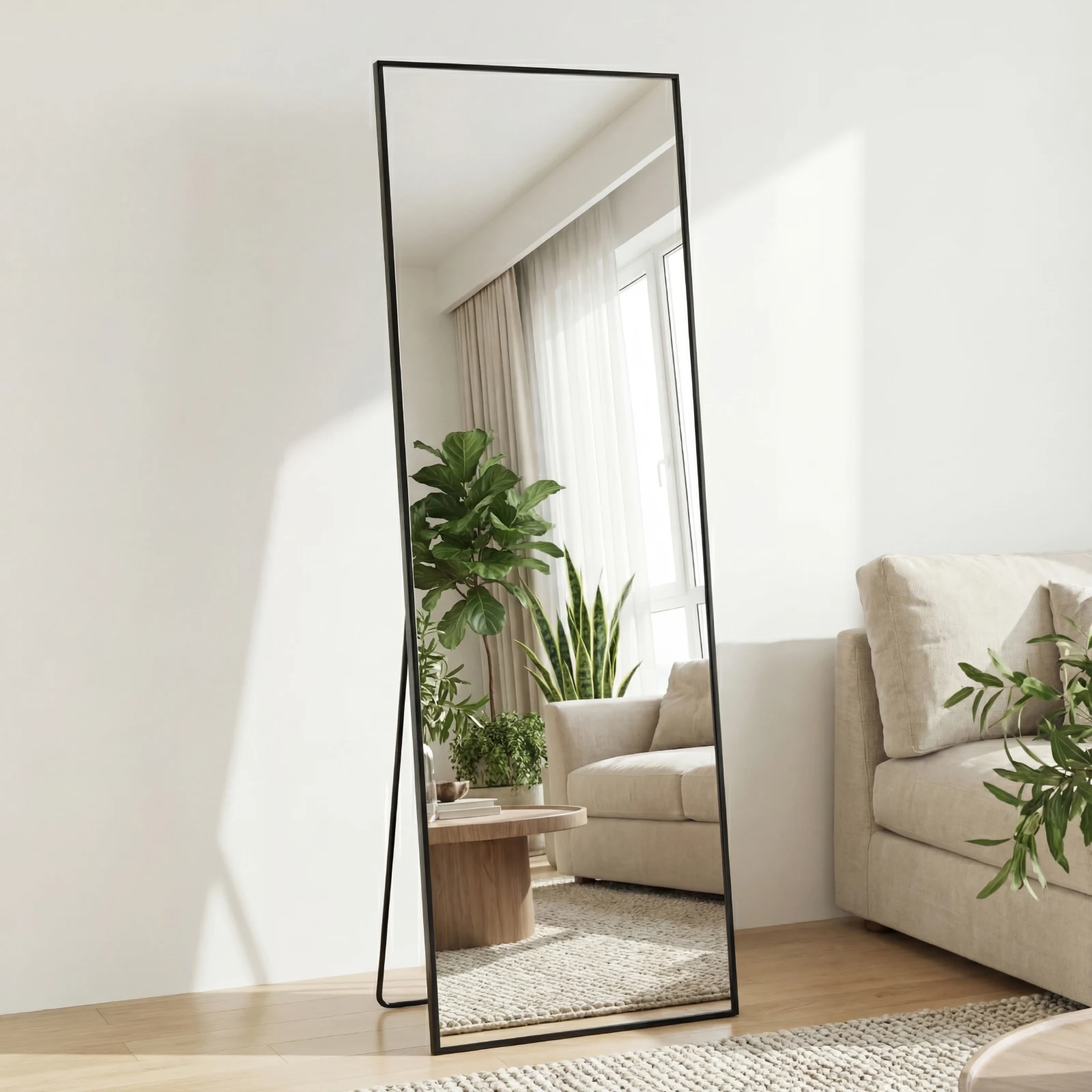 68"x26" Full Length Mirror Free Standing Aluminum Frame - Image 6