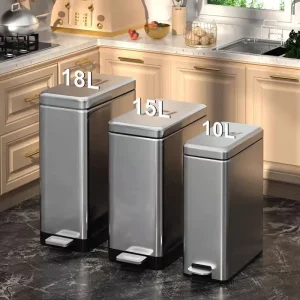 Feet With Lid Garbage Can Household Stainless Steel Large Capacity