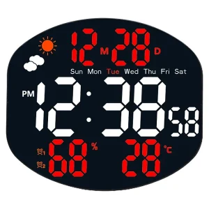Weather Station Large Digital Wall Clock TEMP Alarm - Thumbnail Image 7