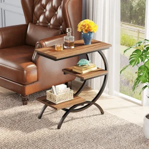 C-Shaped End Table,3-Tier - Thumbnail Image 2