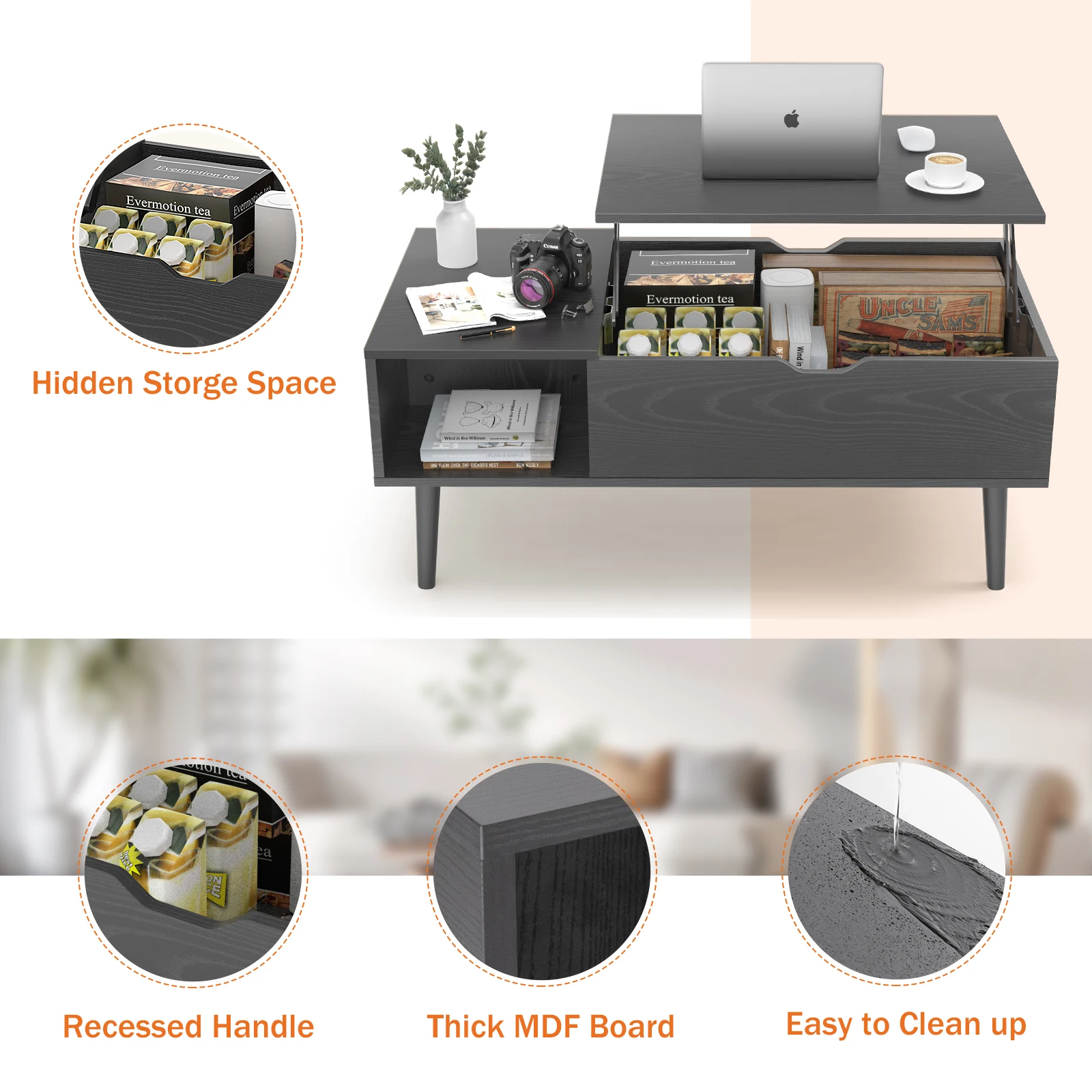 Lift Top Coffee Tables 39.37"x19.7" - Image 2