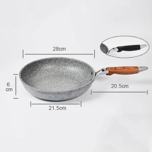 Durable Stone Frying Wok Pan Non-stick Ceramic - Thumbnail Image 4