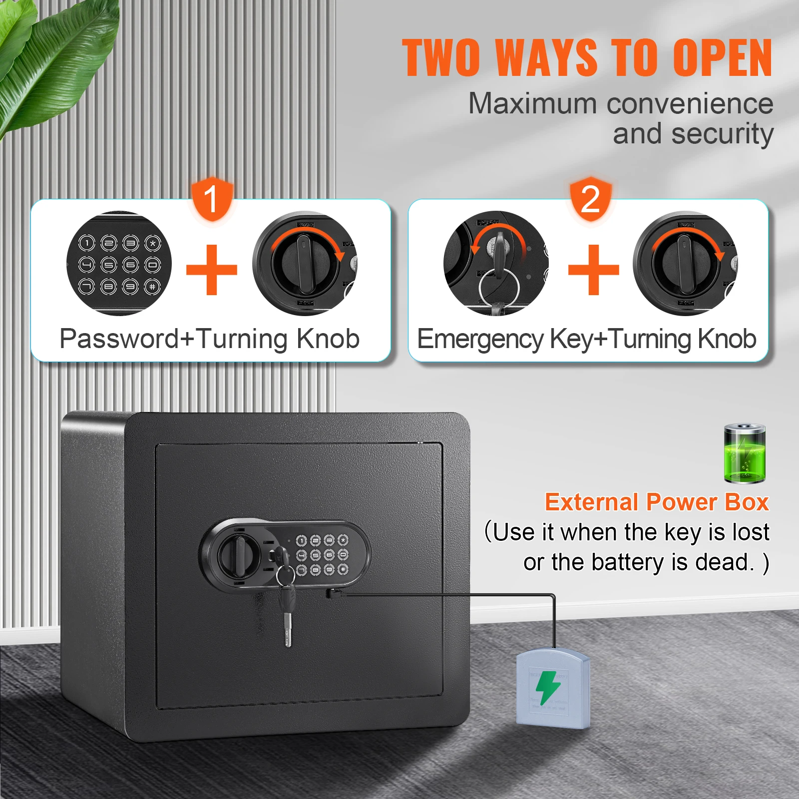 1.2/0.5 Cubbic Ft Electronic Safe Deposit  Box W/ Digital Access & Override Keys - Image 3