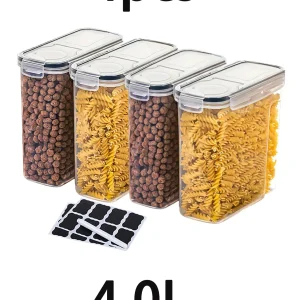 4pcs4l  Large Food Storage Containers With Lids - Thumbnail Image 3