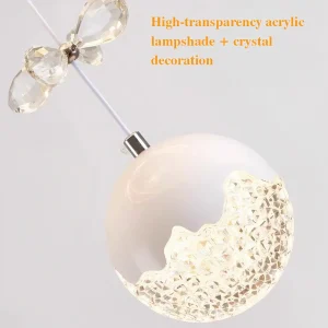 LED Chandelier with Three Spherical Lamps - Thumbnail Image 5