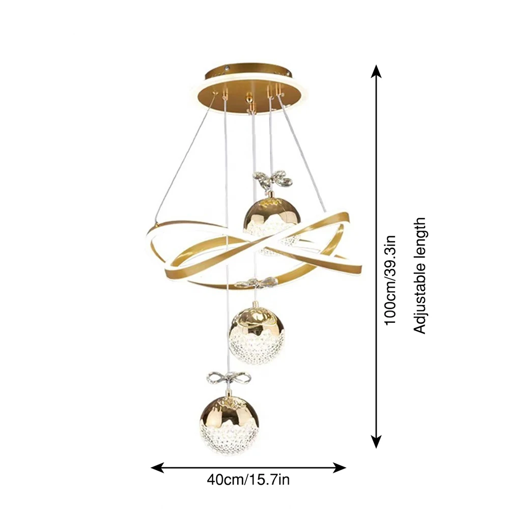 LED Chandelier with Three Spherical Lamps - Image 2