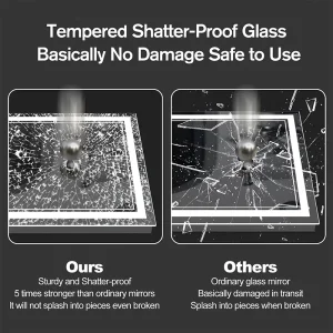 LED Mirror with Lights, Anti-Fog Wall Mount Dimmable Touch Control Backlit - Thumbnail Image 7