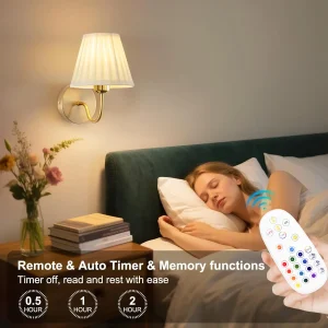 Battery-Powered Wall Light, Wireless Charging Remote Control, Dimmable, - Thumbnail Image 5