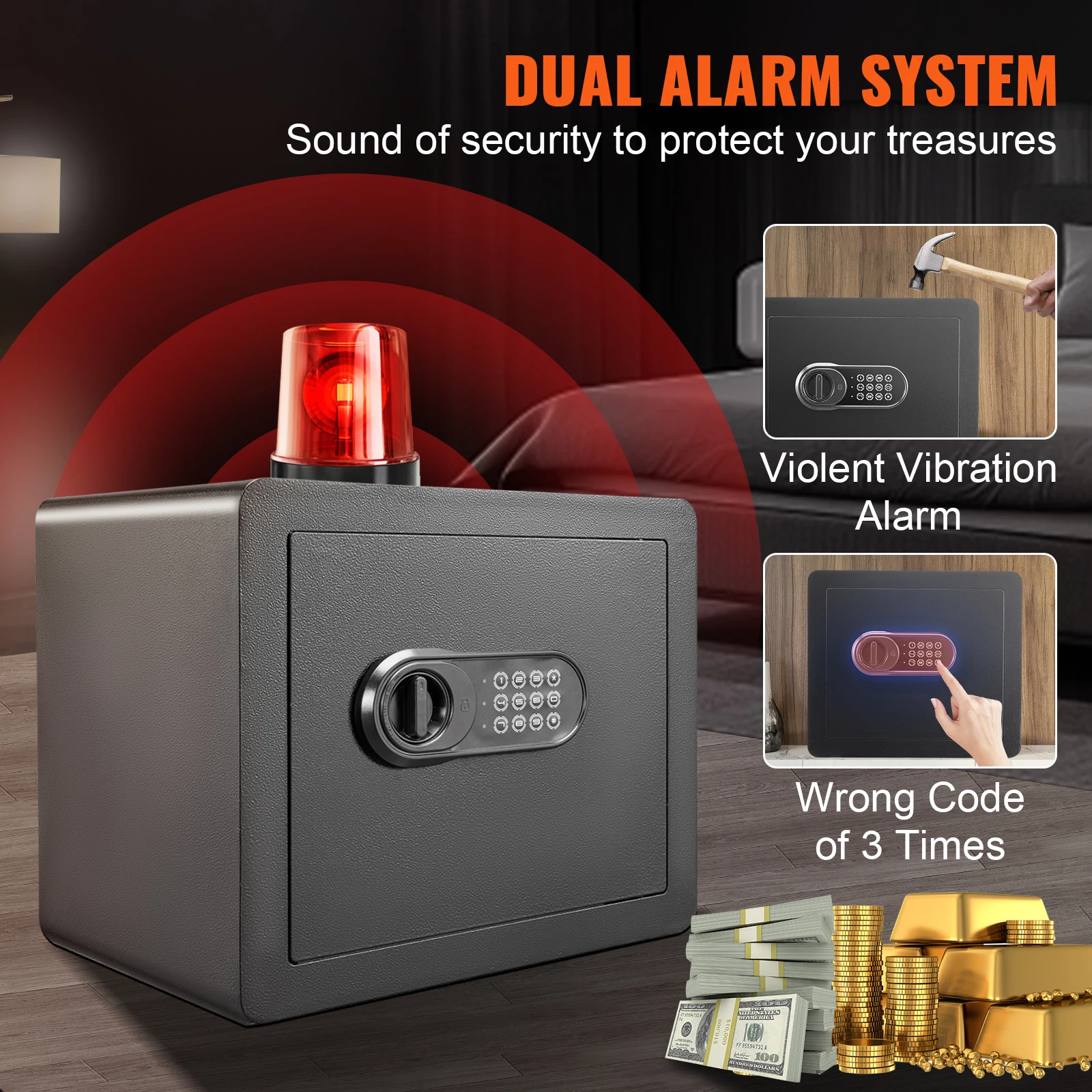 1.2/0.5 Cubbic Ft Electronic Safe Deposit  Box W/ Digital Access & Override Keys - Image 5