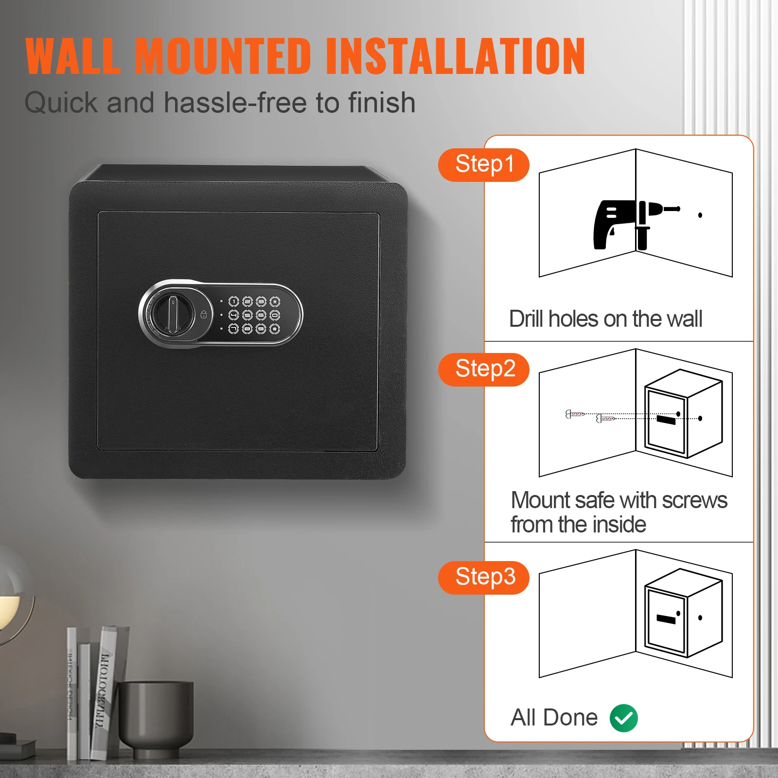 1.2/0.5 Cubbic Ft Electronic Safe Deposit  Box W/ Digital Access & Override Keys - Image 6