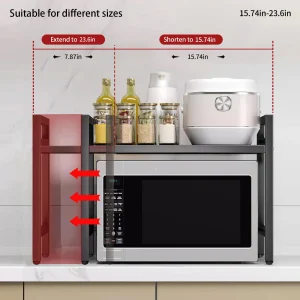 1pc Expandable 42-64cm Microwave Shelf Organizer - Thumbnail Image 5