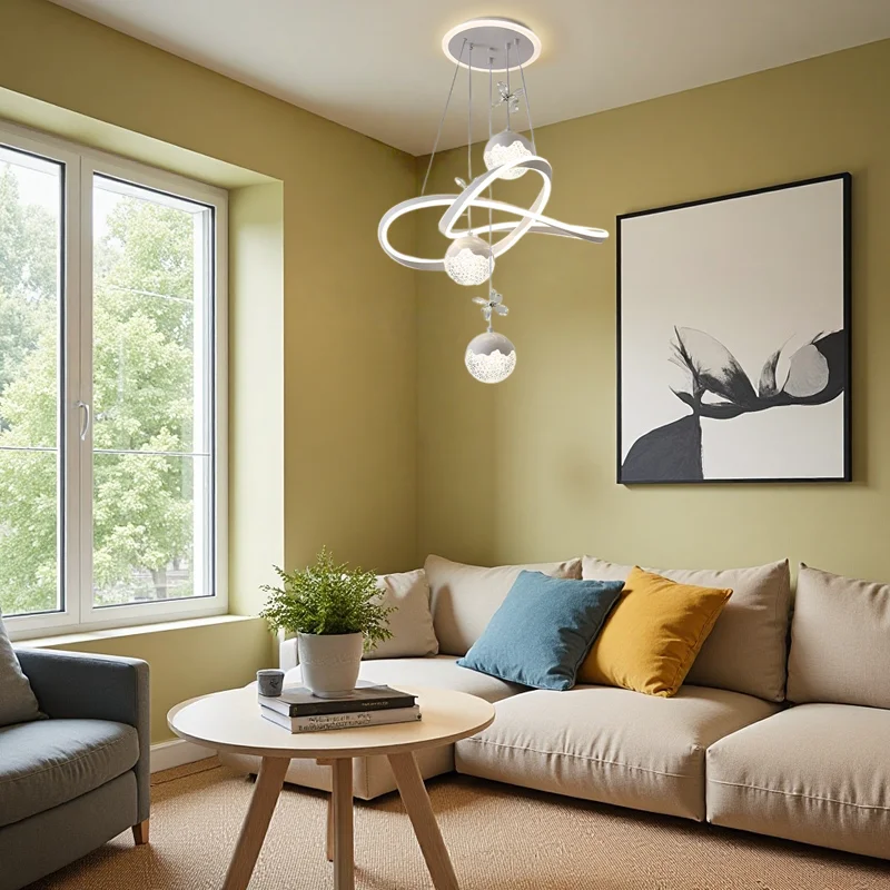LED Chandelier with Three Spherical Lamps - Image 1
