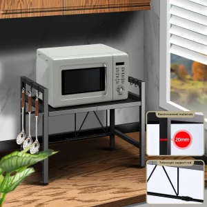 1pc Expandable 42-64cm Microwave Shelf Organizer - Thumbnail Image 6