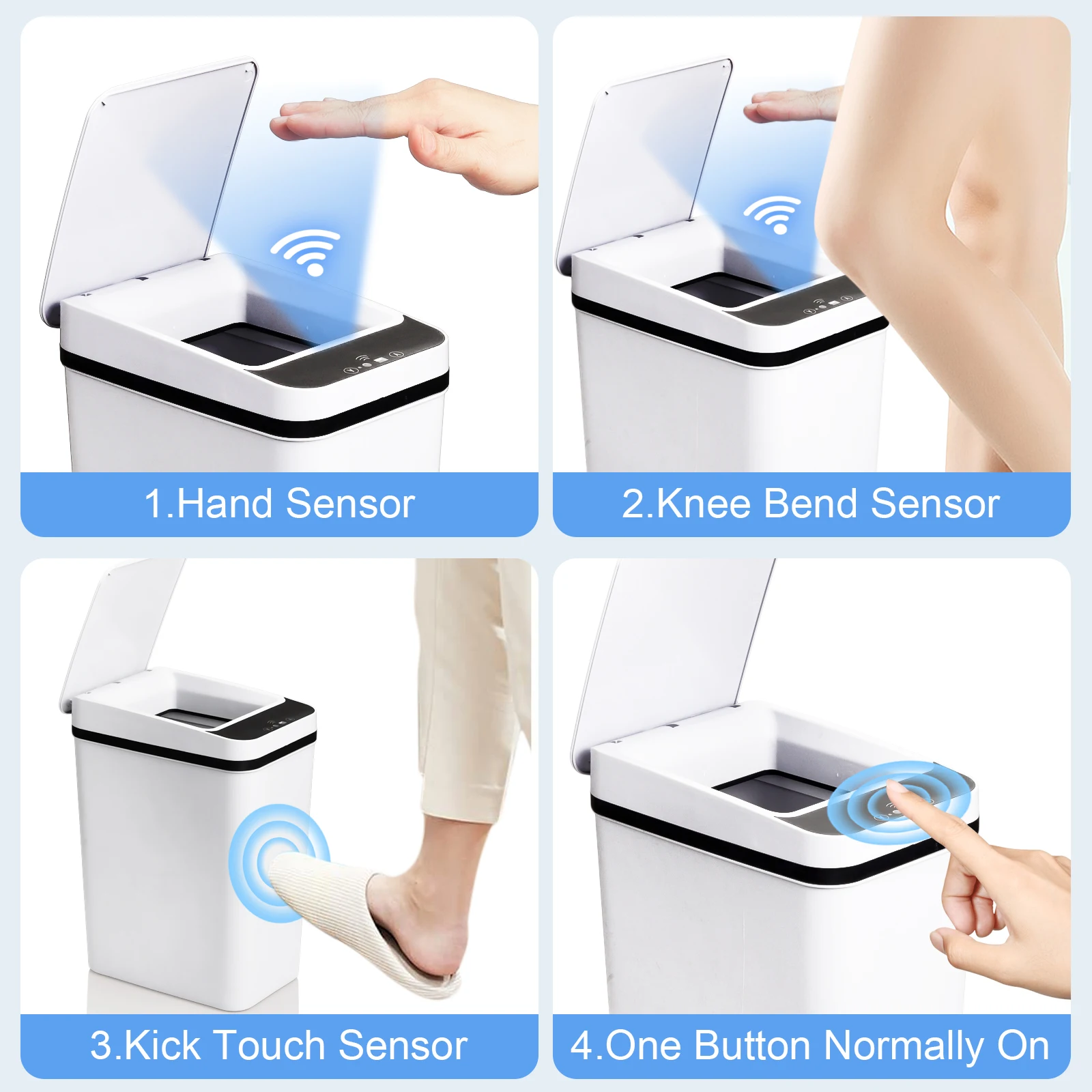 2 Pack 12L & 18L Automatic Trash Can Touchless Motion Sensor - Image 6