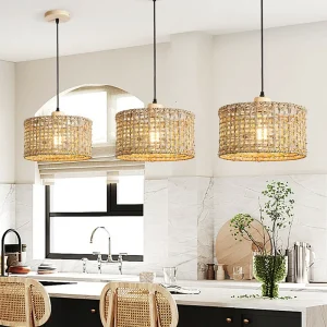 Wicker Rattan Pendant Lamp Chandelier - Thumbnail Image 2
