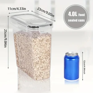 4pcs4l  Large Food Storage Containers With Lids - Thumbnail Image 2