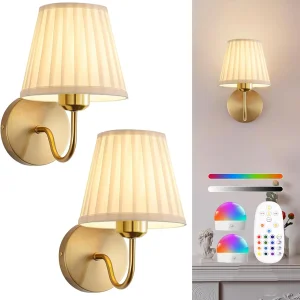 Battery-Powered Wall Light, Wireless Charging Remote Control, Dimmable,