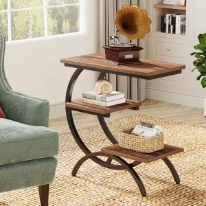 C-Shaped End Table,3-Tier - Thumbnail Image 3