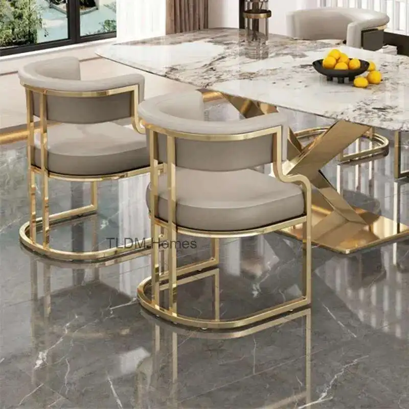 Luxury Dining Chairs wrought Iron Backrest - Image 1