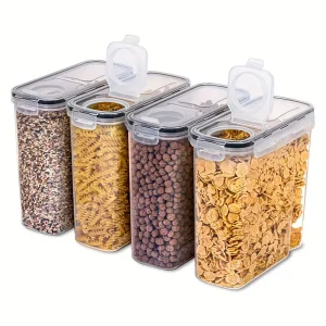 4pcs4l Large Food Storage Containers With Lids