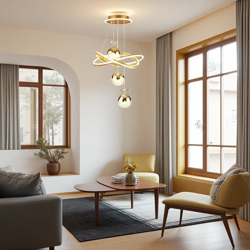 LED Chandelier with Three Spherical Lamps - Image 8