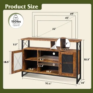 TV Stand 55 inch Entertainment Center with Storage - Thumbnail Image 3