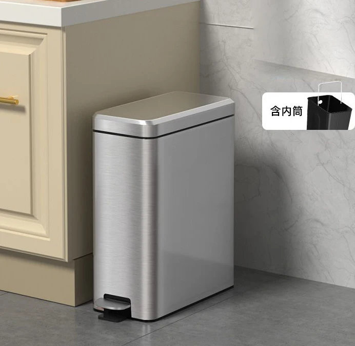 Feet With Lid Garbage Can Household Stainless Steel Large Capacity - Image 6