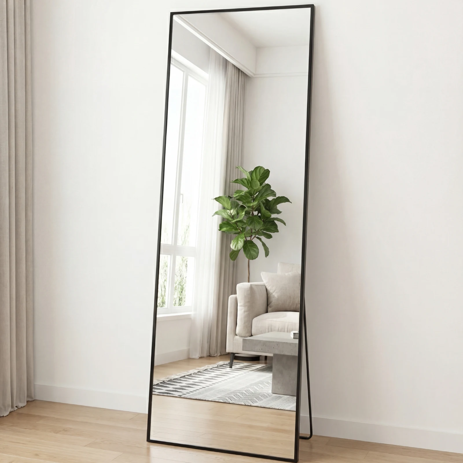 68"x26" Full Length Mirror Free Standing Aluminum Frame - Image 7