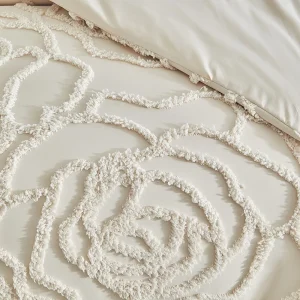 3D Rose Floral Duvet Cover Set Queen Size Quilt Cover and Pillowcases - Thumbnail Image 4