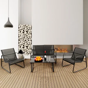 Outdoor Patio Furniture 4 Pieces Set - Thumbnail Image 2