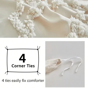 3D Rose Floral Duvet Cover Set Queen Size Quilt Cover and Pillowcases - Thumbnail Image 5