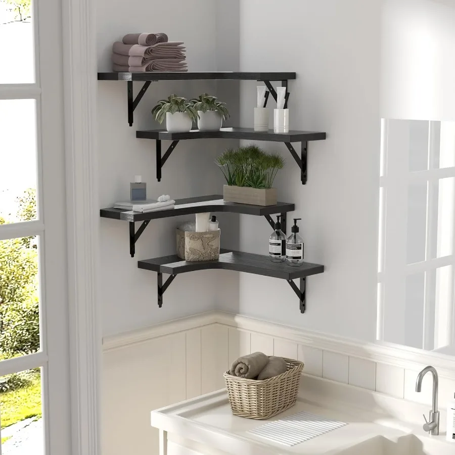 Corner Floating Shelves Wall Mounted Set Of 4 - Image 6