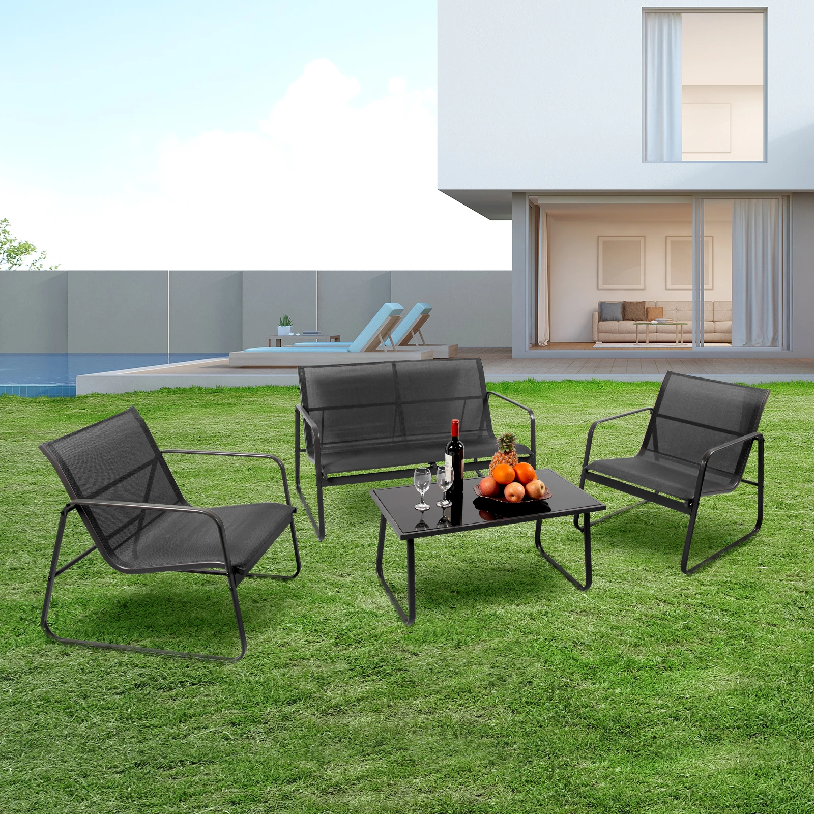 Outdoor Patio Furniture 4 Pieces Set - Image 1