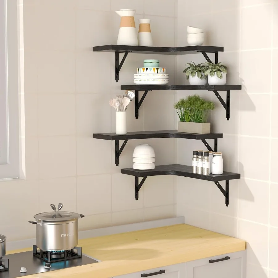 Corner Floating Shelves Wall Mounted Set Of 4 - Image 2